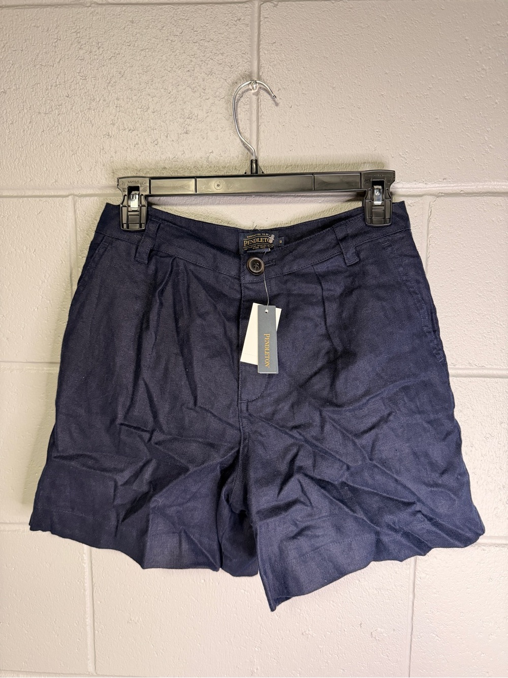 NWT Pendleton Navy Linen-Blend Women's Shorts